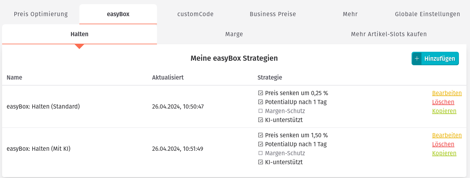 Strategie - easyBox