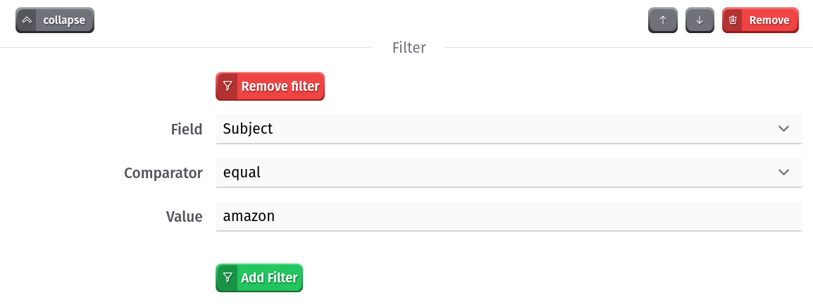 Example for comparator equals the subject amazon