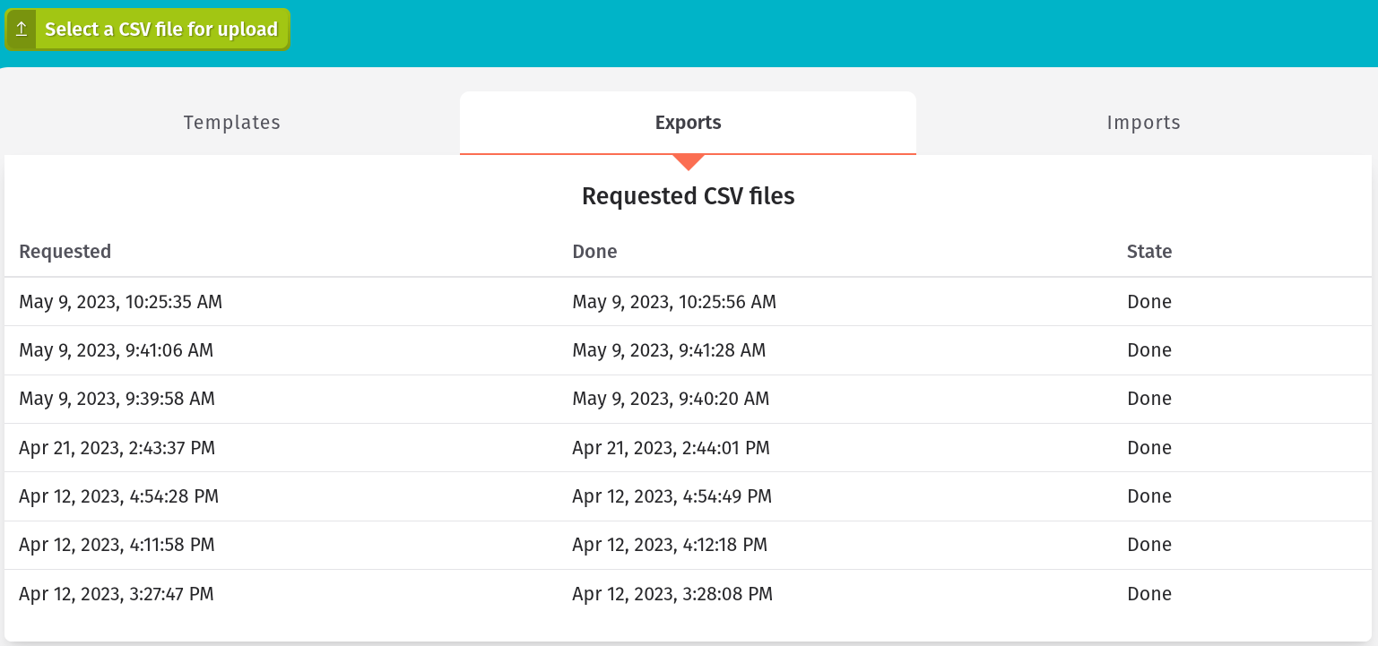 CSV Files - Export