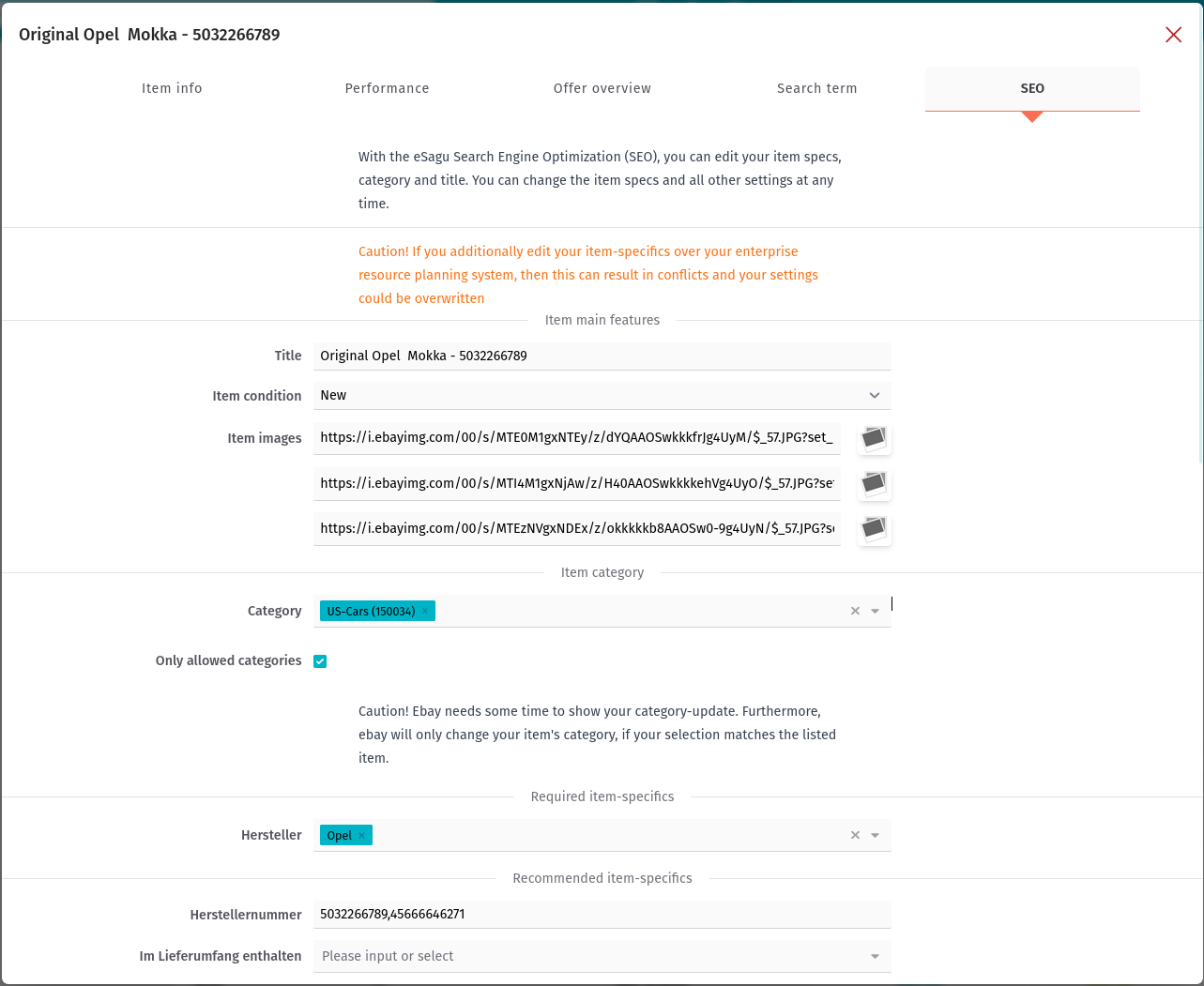 Item detail view - SEO