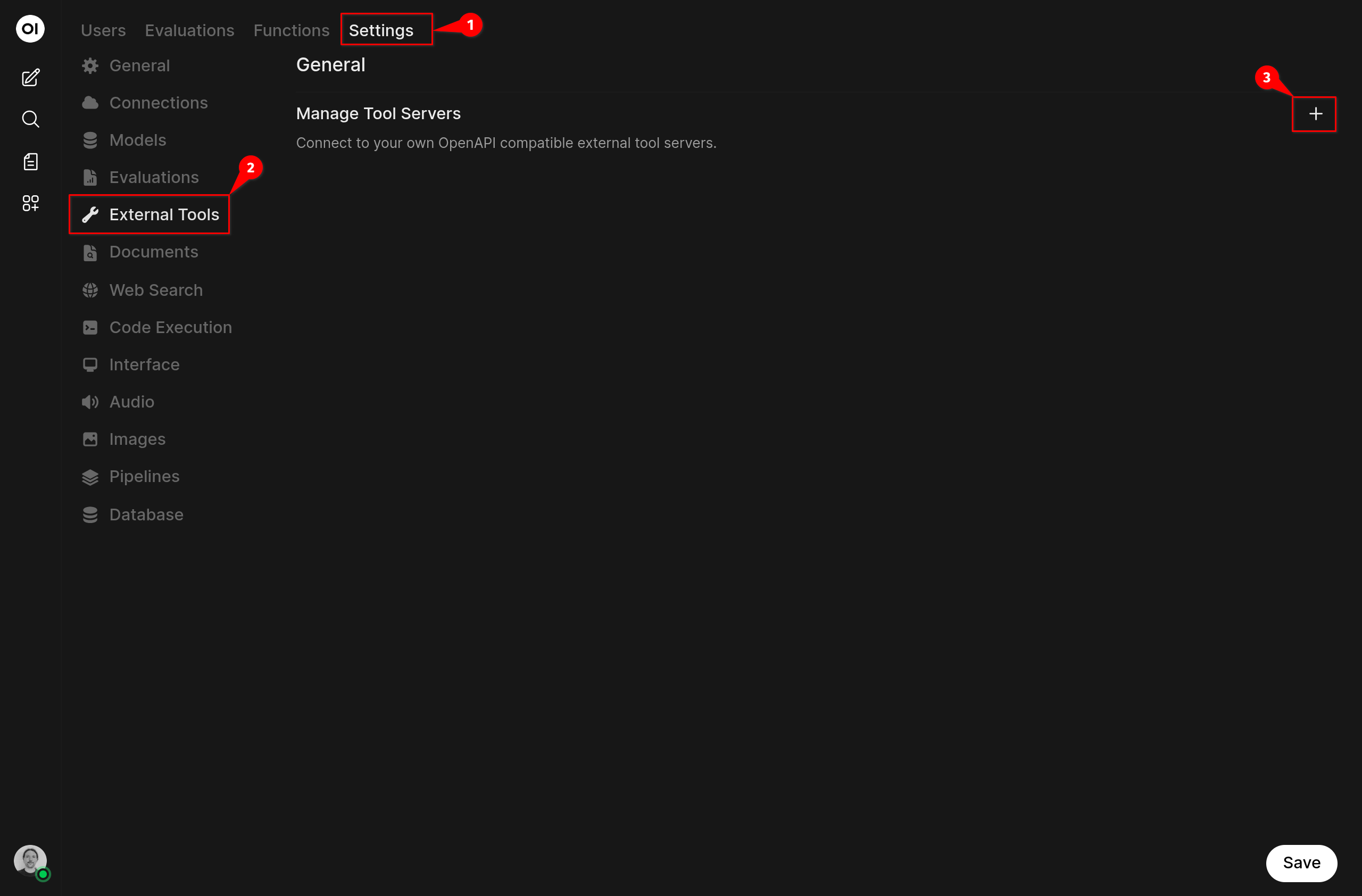 eSagu Remote MCP Server zu Open WebUI hinzufügen – Schritt 2 OpenWebUI%20Step-2